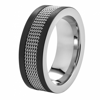 Кольцо Mesh Band Ring с сетчатым орнаментом (22,3 мм) ZIPPO 2007203 